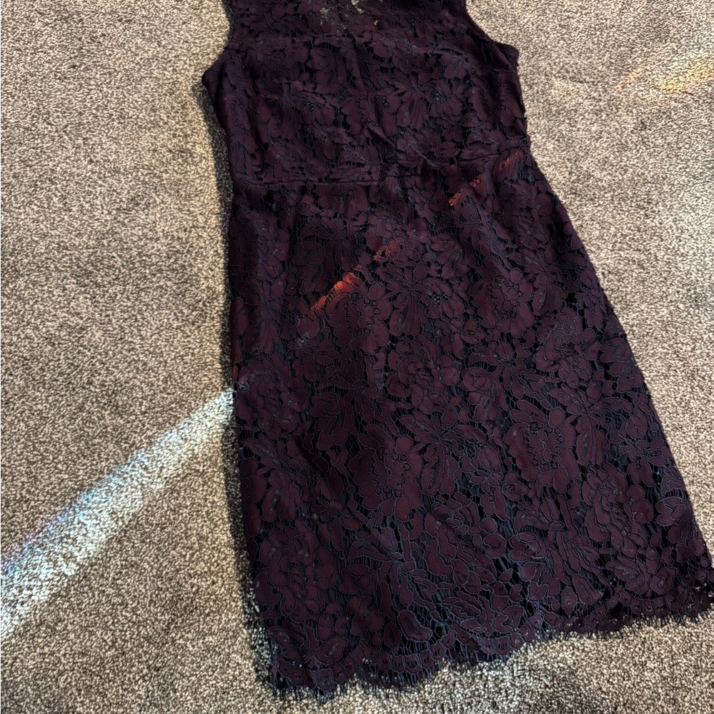 Express Black and Red Halter Sheath Midi Dress